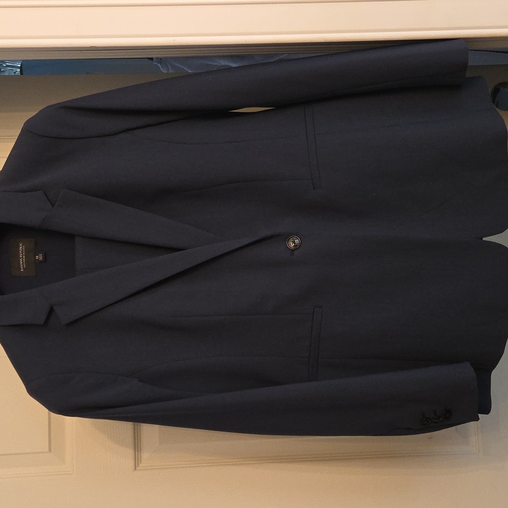 Banana Republic Italian Wool Blend Suit In Deep Blue, Size 10 - Picture 10 of 10